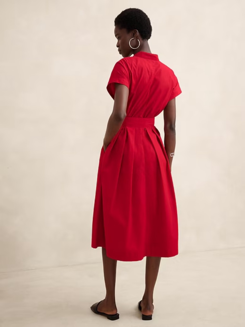 Banana Republic Factory midi shirt dress dolman short sleeves size S